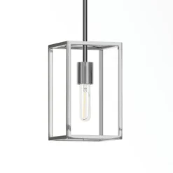 Cuadro 6" Wide Open-Framed Pendant In Nickel/No Shade