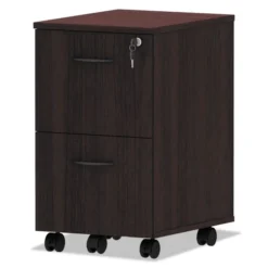 Alera Valencia Series Mobile Pedestal, Left Or Right, 2 Legal/Letter-Size File Drawers, Mahogany, 15.38" X 20" X 26.63" 6 Alera Valencia Series Mobile Pedestal, Left Or Right, 2 Legal/Letter-Size File Drawers, Mahogany, 15.38" X 20" X 26.63" -office furniture sale 668b93afc15d4bab5d1911327e4768f9d5