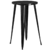 James Commercial Grade 24" Round Black Metal Indoor-Outdoor Bar Height Table