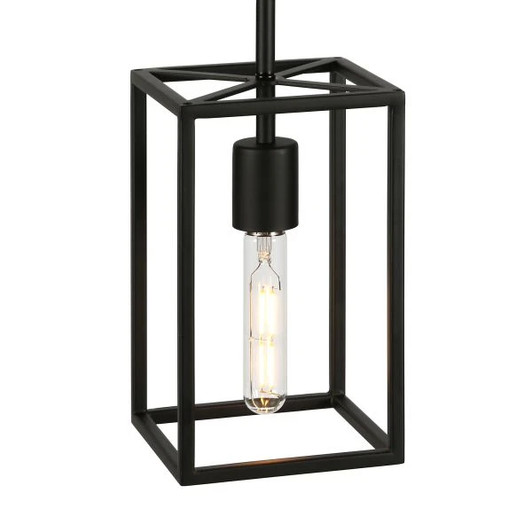Cuadro 6" Wide Open-Framed Pendant In Blackened Bronze/No Shade 6 Cuadro 6" Wide Open-Framed Pendant In Blackened Bronze/No Shade - Image 6
