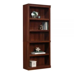 72"H 5-Shelf Bookcase, Mulled Cherry