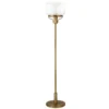 Tatum Globe & Stem Floor Lamp With Glass Shade In Brushed Brass/Seeded