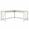 Bush Furniture Key West 60W L Shaped Desk In Linen White Oak
