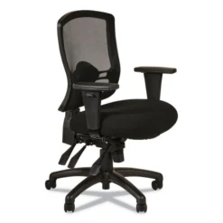 Alera Etros Series Mid-Back Multifunction With Seat Slide Chair, Supports Up To 275 Lb, 17.83" To 21.45" Seat Height, Black