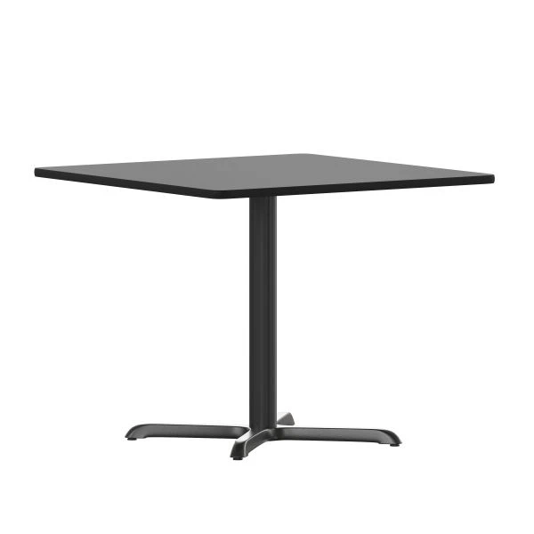Stiles 36'' Square Black Laminate Table Top With 30'' X 30'' Table Height Base 2 Stiles 36'' Square Black Laminate Table Top With 30'' X 30'' Table Height Base - Image 2