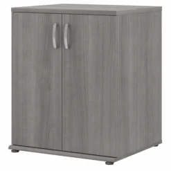 Bush Business Furniture Universal Floor Storage Cabinet With Doors And Shelves In Platinum Gray