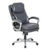 Serta Smart Layers Arlington AIR Ergonomic Bonded Leather High-Back Executive Chair, Dark Gray/Silver