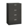 HON Brigade 600 Series Lateral File, 4 Legal/Letter-Size File Drawers, Charcoal, 36" X 18" X 52.5"