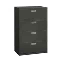 HON Brigade 600 Series Lateral File, 4 Legal/Letter-Size File Drawers, Charcoal, 36" X 18" X 52.5"