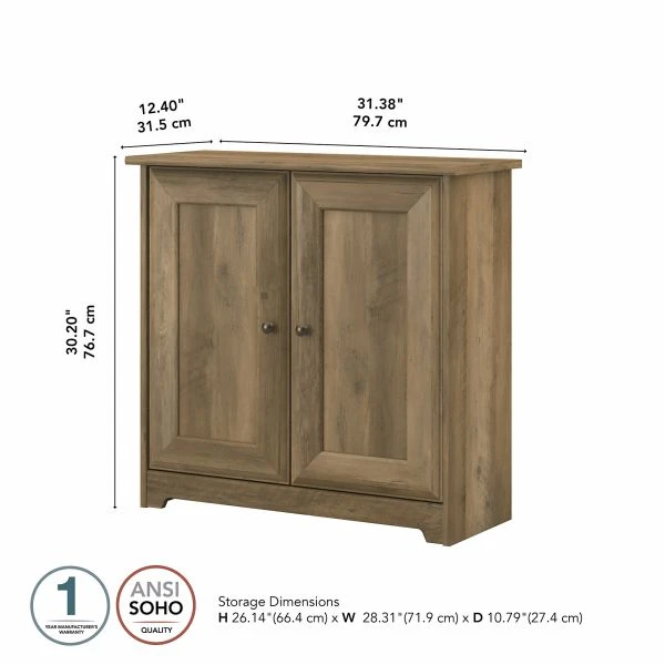 Bush Furniture Cabot Small Storage Cabinet With Doors In Reclaimed Pine 3 Bush Furniture Cabot Small Storage Cabinet With Doors In Reclaimed Pine - Image 3