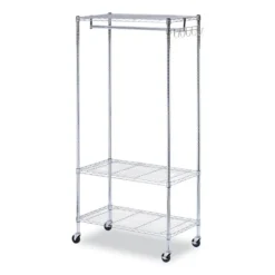 Alera Wire Shelving Garment Rack, 30 Garments, 36w X 18d X 75h, Silver