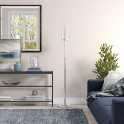 Frieda 66" Tall Floor Lamp With Glass Shade In Polished Nickel/Clear 8 Frieda 66" Tall Floor Lamp With Glass Shade In Polished Nickel/Clear -office furniture sale 6a2afb47a869787751cc9ac4bf52dd087b