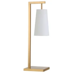 Moser 26" Tall Table Lamp With Fabric Shade In Brass/White