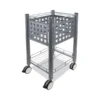 Vertiflex Sidekick File Cart, Metal, 1 Shelf, 1 Bin, 13.75" X 15.5" X 26.25", Matte Gray