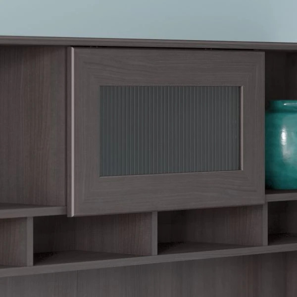 Bush Furniture Cabot 60W Hutch In Heather Gray 2 Bush Furniture Cabot 60W Hutch In Heather Gray - Image 2