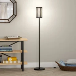 Delia 63.5" Tall Floor Lamp With Metal Shade In Blackened Bronze/Blackened Bronze -office furniture sale 6b8229db81882a1cef7b92d0f2d9643be3