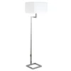 Xavier 64" Tall Floor Lamp With Fabric Shade In Polished Nickel/White