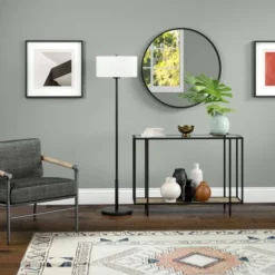 Trina 61" Metal Floor Lamp With Fabric Shade In Blackened Bronze 9 Trina 61" Metal Floor Lamp With Fabric Shade In Blackened Bronze -office furniture sale 6c023fa7ff791ea73c5d54632af8f0cccf