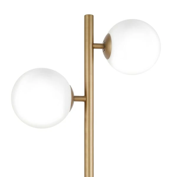 Twee 2-Light Floor Lamp With Glass Shade In Brass/White Milk 7 Twee 2-Light Floor Lamp With Glass Shade In Brass/White Milk - Image 7