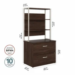 Bush Business Furniture Hybrid 2 Drawer Lateral File Cabinet With Shelves In Black Walnut -office furniture sale 6c16797737a68d6624f196562f764c14c3