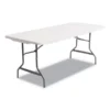 Alera Resin Rectangular Folding Table, Square Edge, 72w X 30d X 29h, Platinum