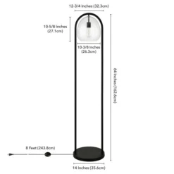 Sydney 64" Floor Lamp With Seeded Glass Shade In Blackened Bronze -office furniture sale 6c91107e05cfdcee3434103d0e6ff7bba5