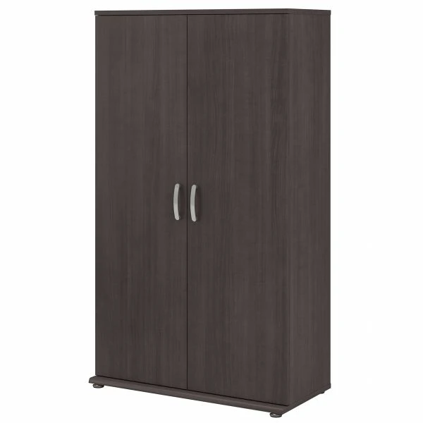 Bush Business Furniture Universal Tall Storage Cabinet With Doors And Shelves In Storm Gray 1 Bush Business Furniture Universal Tall Storage Cabinet With Doors And Shelves In Storm Gray