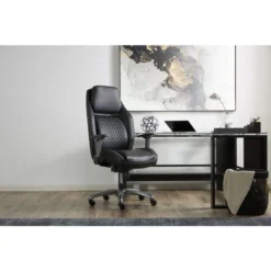 Shaquille O'Neal Zephyrus Ergonomic Bonded Leather High-Back Executive Chair, Black -office furniture sale 6d28120b622a4e82dd596eb13604ade212