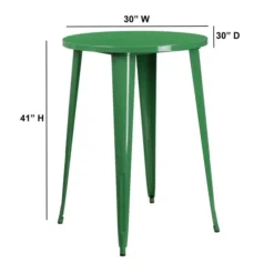 Philip Commercial Grade 30" Round Green Metal Indoor-Outdoor Bar Height Table -office furniture sale 6d36cd7df123902d5d60493c5ac83f1352