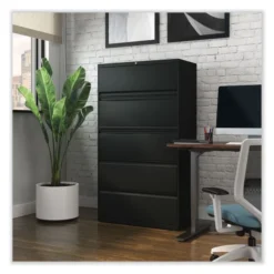 Alera Lateral File, 5 Legal/Letter/A4/A5-Size File Drawers, Black, 36" X 18.63" X 67.63" -office furniture sale 6d820e8b31737dd9b49f1f329fea9a7128