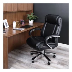 Alera Maxxis Series Big/Tall Bonded Leather Chair, Supports 500 Lb, 21.42" To 25" Seat Height, Black Seat/Back, Chrome Base -office furniture sale 6da1e89319290dd4a9d65fa1d7a312bccd