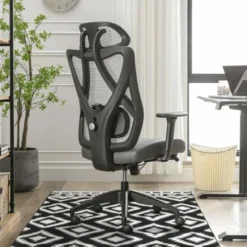 Serta SitTrue Ridgefield Ergonomic Mesh/Vegan Leather High-Back Task Chair, Gray/Black -office furniture sale 6dc562d026a9eae29cb3c29c459b301542