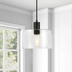 Henri 10" Wide Pendant With Glass Shade In Blackened Bronze/Clear 13 Henri 10" Wide Pendant With Glass Shade In Blackened Bronze/Clear -office furniture sale 6deffa3dc8dfd1ce144be5e441117c1f49