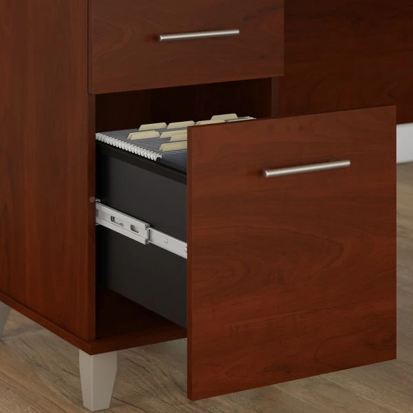 Bush Furniture Somerset 72W Office Desk With Hutch And Lateral File Cabinet In Hansen Cherry 2 Bush Furniture Somerset 72W Office Desk With Hutch And Lateral File Cabinet In Hansen Cherry - Image 2