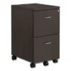 Alera Valencia Series Mobile Pedestal, Left Or Right, 2 Legal/Letter-Size File Drawers, Espresso, 15.38" X 20" X 26.63"