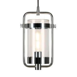 Orion 11" Wide Industrial Pendant With Glass Shade In Polished Nickel/Clear -office furniture sale 6e643324f17c8fa762296faadaa1524eb2