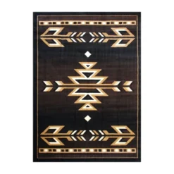 Amado Collection Southwestern 5' X 7' Brown Area Rug - Olefin Accent Rug With Jute Backing - Living Room, Bedroom, Entryway -office furniture sale 6e6615c0c6f1ee2bffbcd670871f655e3a