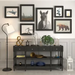 Harland Arc Floor Lamp With Fabric Shade In Blackened Bronze/White -office furniture sale 6eac7f2eae9fc8afb5caadeea26c31bdab