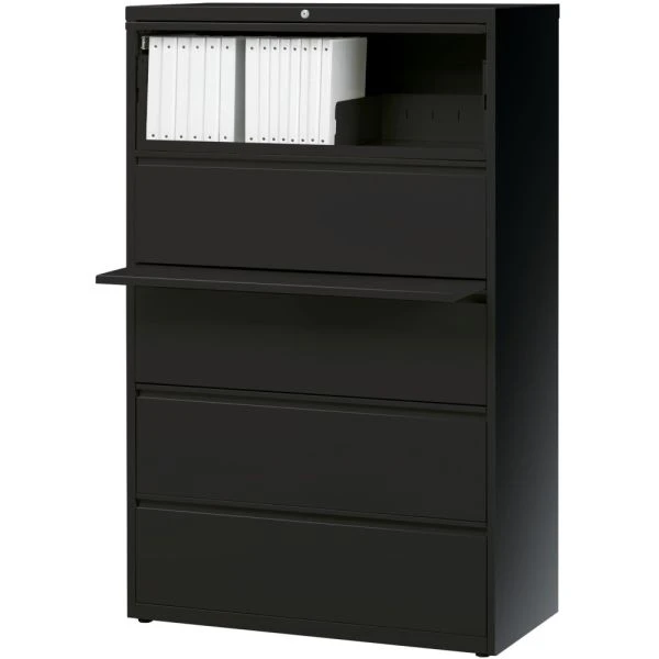 Lorell 5 Drawer Lateral File Cabinet, Letter/Legal/A4, 36" Wide, Black 5 Lorell 5 Drawer Lateral File Cabinet, Letter/Legal/A4, 36" Wide, Black - Image 5