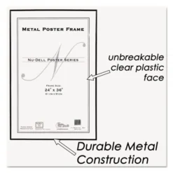 NuDell Metal Poster Frame, Plastic Face, 24 X 36, Black -office furniture sale 6f1bf32d2255fb277fc7a707473cc3ea33