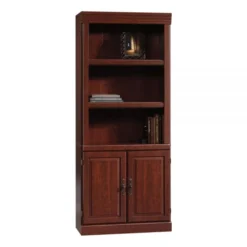 Sauder Heritage Hill 71 1/4"H 3-Shelf Traditional Bookcase, Cherry/Dark Finish