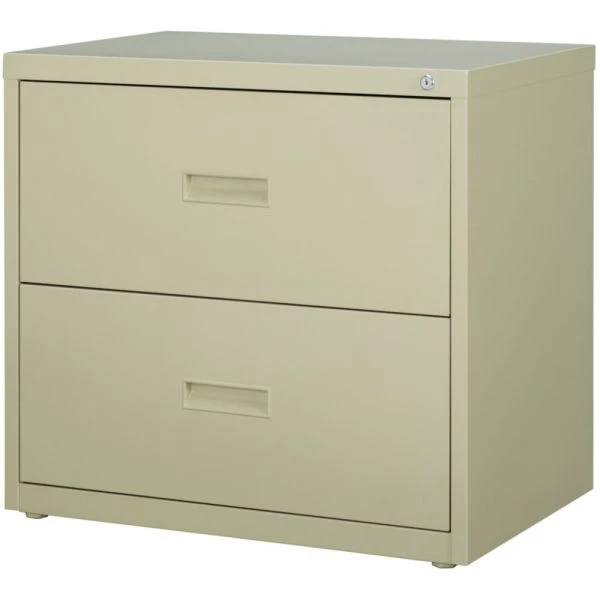 Lorell 2 Drawer Lateral File Cabinet, Letter/Legal/A4, 30" Wide, Putty 2 Lorell 2 Drawer Lateral File Cabinet, Letter/Legal/A4, 30" Wide, Putty - Image 2