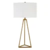 Gio 26.13" Tall Table Lamp With Fabric Shade In Brass/White