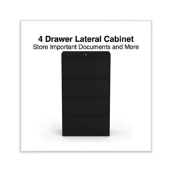Alera Lateral File, 4 Legal/Letter-Size File Drawers, Black, 30" X 18.63" X 52.5" -office furniture sale 71e75c3b7de8c25625d6dfe2f4044cf5f2