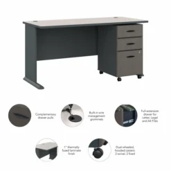 Bush Business Furniture Series A 60W Desk With Mobile File Cabinet In Slate And White Spectrum 13 Bush Business Furniture Series A 60W Desk With Mobile File Cabinet In Slate And White Spectrum -office furniture sale 71ec97585a82b45e15e83052d4d20b1baa