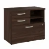 Bush Business Furniture Hybrid Office Storage Cabinet With Drawers And Shelves In Black Walnut