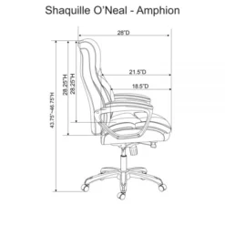 Shaquille O'Neal Amphion Ergonomic Bonded Leather High-Back Executive Chair, Black -office furniture sale 7237c970c6f44f3d485cdf99fa36150ce8