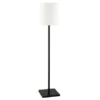 Braun Square Base Floor Lamp With Fabric Shade In Blackened Bronze/White