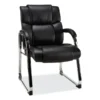 Alera Hildred Series Guest Chair, 25" X 28.94" X 37.8", Black Seat, Black Back, Chrome Base