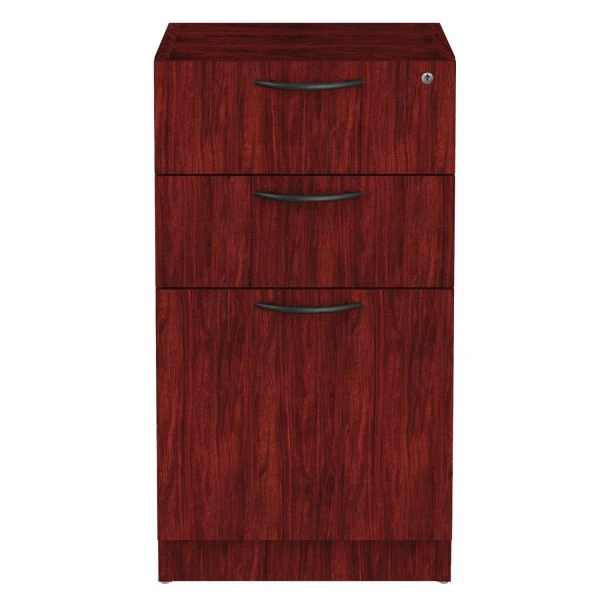 Alera Valencia Series Full Pedestal File, Left/Right, 3-Drawers: Box/Box/File, Legal/Letter, Mahogany, 15.63" X 20.5" X 28.5" 1 Alera Valencia Series Full Pedestal File, Left/Right, 3-Drawers: Box/Box/File, Legal/Letter, Mahogany, 15.63" X 20.5" X 28.5"